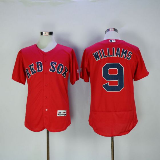 Men Boston Red Sox #9 Ted Williams Red Elite Throwback MLB Jerseys